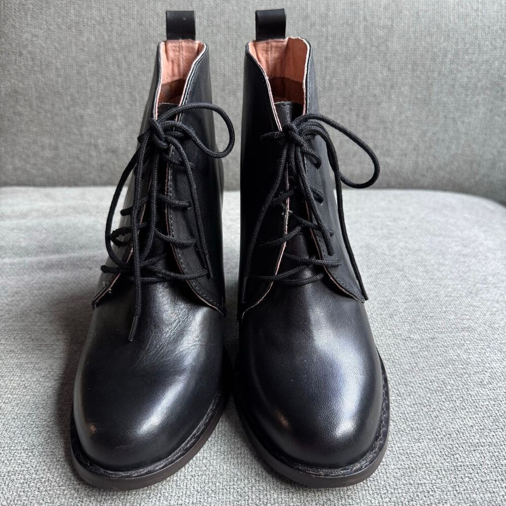 Seychelles Women's Tower Lace Up Leather Ankle Booties Black Sz 7.5 - Picture 11 of 11